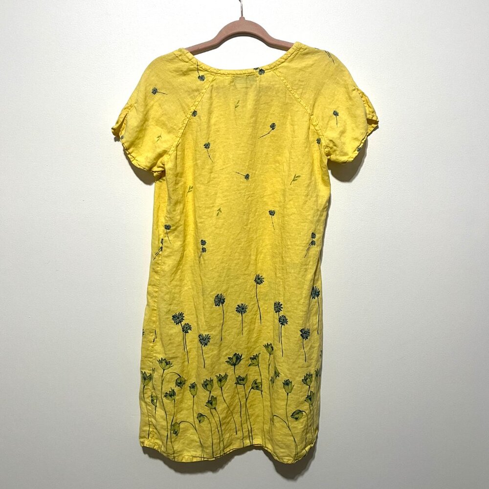 Womens 100% Linen Mumu Dress S Floral Boho Hippie Indie Sustainable Resortwear - Picture 2 of 8